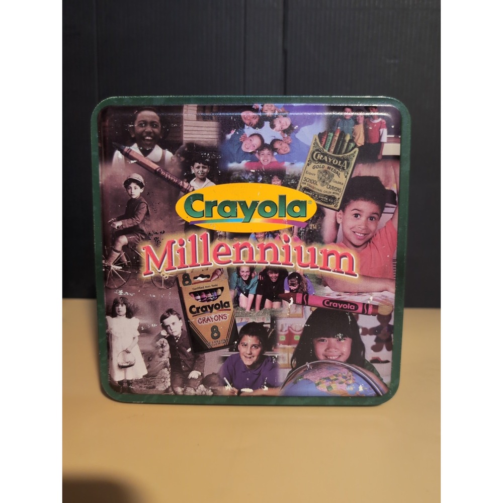CRAYOLA CRAYONS MILLENNIUM COLLECTORS TIN SEALED 64 CRAYONS & CALENDAR 1999